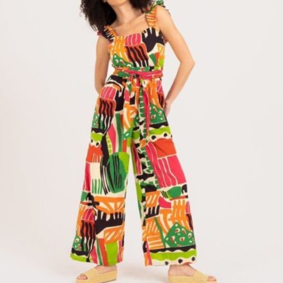 Anthropologie Multicolor Abstract Jumpsuit - Picture 2 of 7